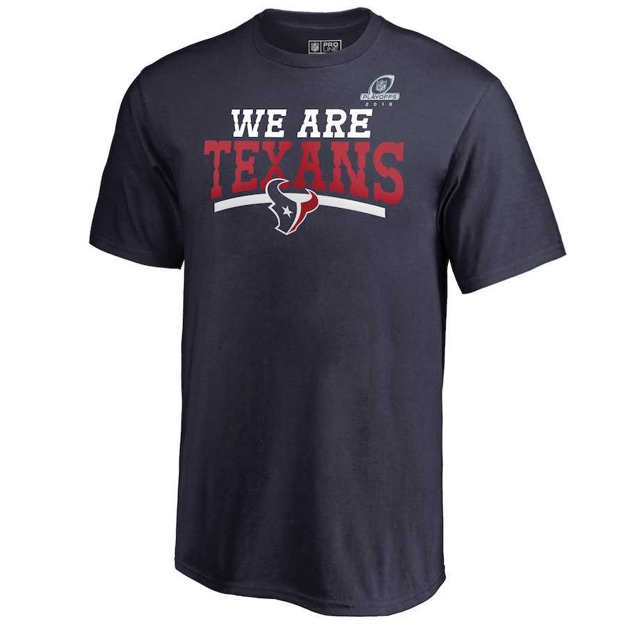 Men's Texans Navy 2018 NFL Playoffs We Are Texans T-Shirt,We sell and wholesale Men's Texans Navy 2018 NFL Playoffs We Are Texans T-Shirt on line form chian!